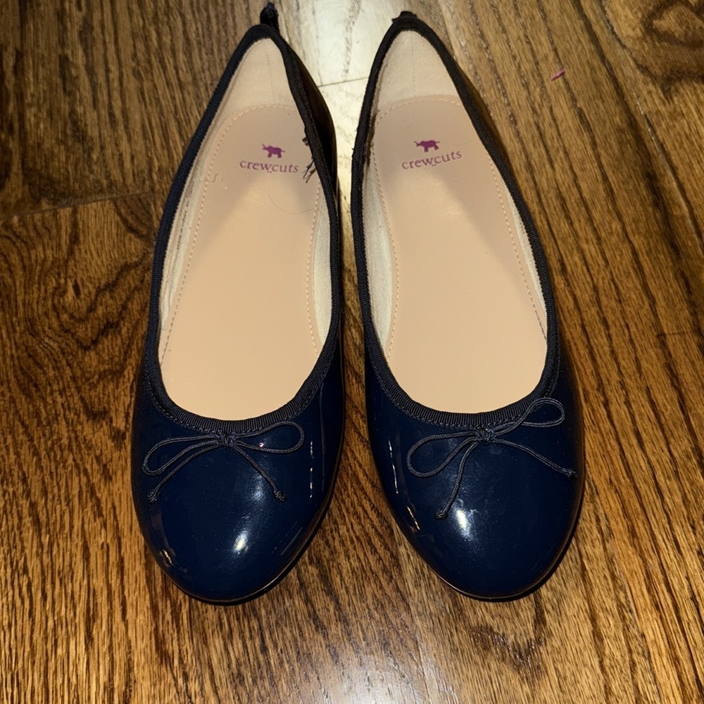 Crewcut girls Navy ballet flats with bow EUC size 5 - Picture 2 of 7